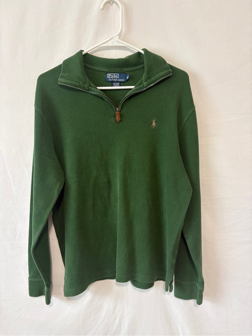 Polo Ralph Lauren Men's Green Quarter-Zip Sweater